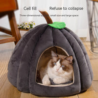 HKM-6471869 Semi-Enclosed Nest for Dogs and Cats in Orange, Peacock Blue, and Dark Gray - Small and Large Sizes Available