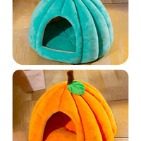 HKM-6471869 Semi-Enclosed Nest for Dogs and Cats in Orange, Peacock Blue, and Dark Gray - Small and Large Sizes Available