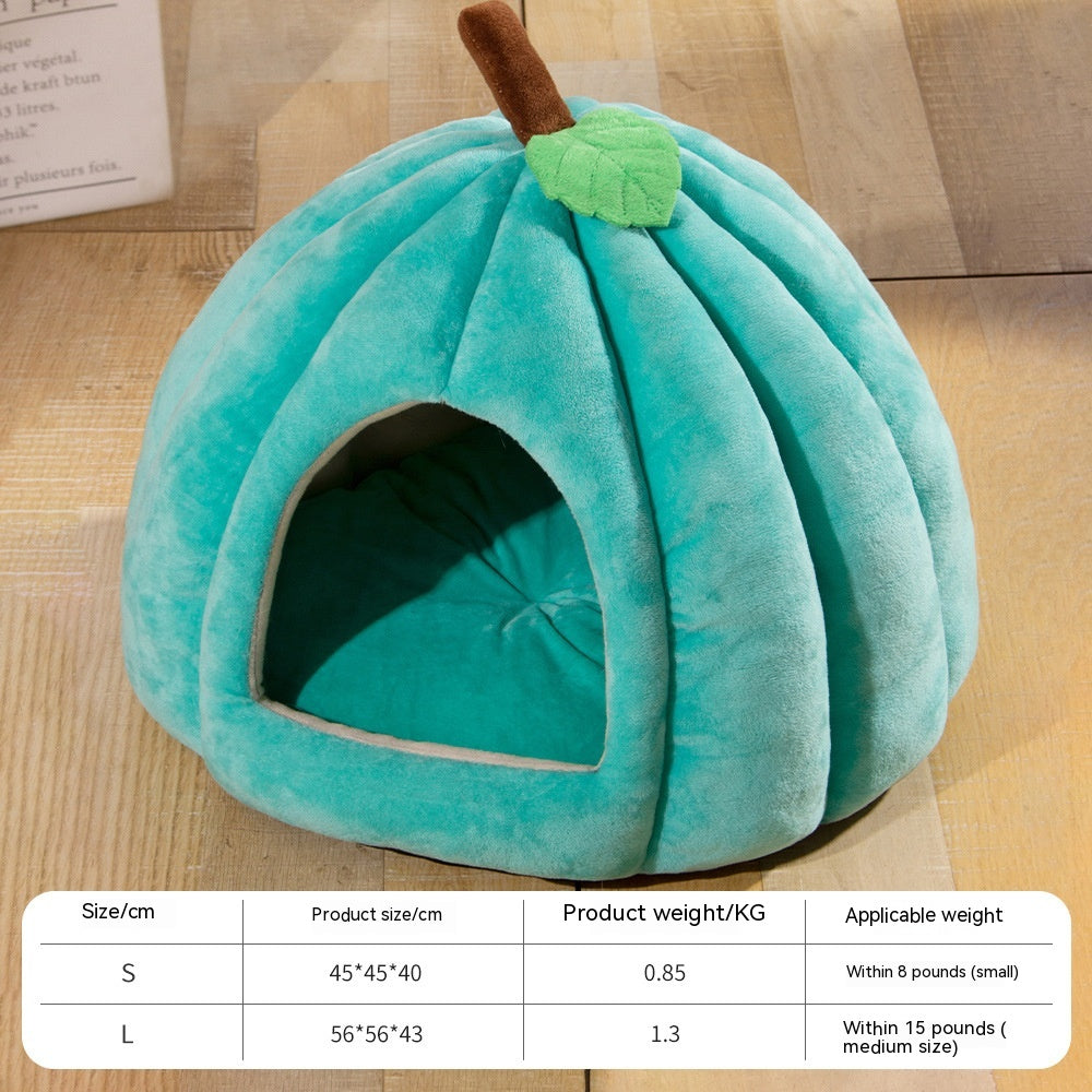 HKM-6471869 Semi-Enclosed Nest for Dogs and Cats in Orange, Peacock Blue, and Dark Gray - Small and Large Sizes Available