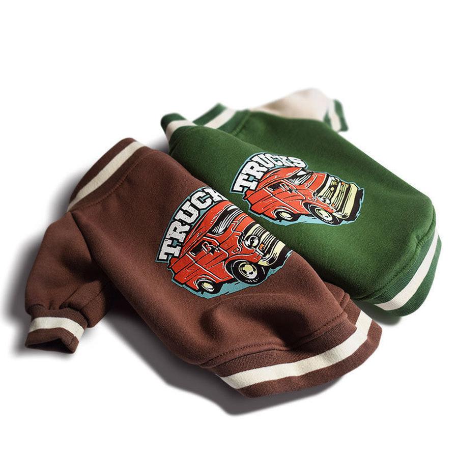 HKM-647315 Cozy Fleece Sweater for Medium Dogs - Casual Style in Brown and Green