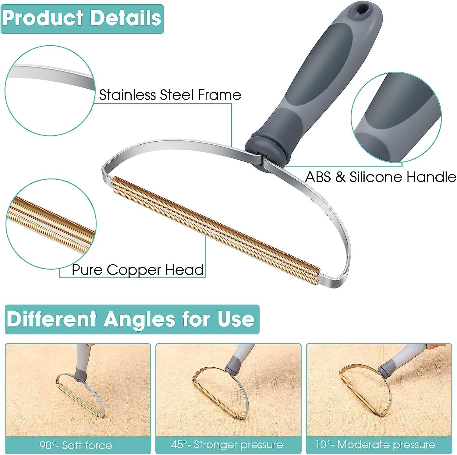 HKM-6473405 Portable Pet Hair Remover Tool for Effective Fur and Lint Removal on Furniture, Carpets, and Upholstery