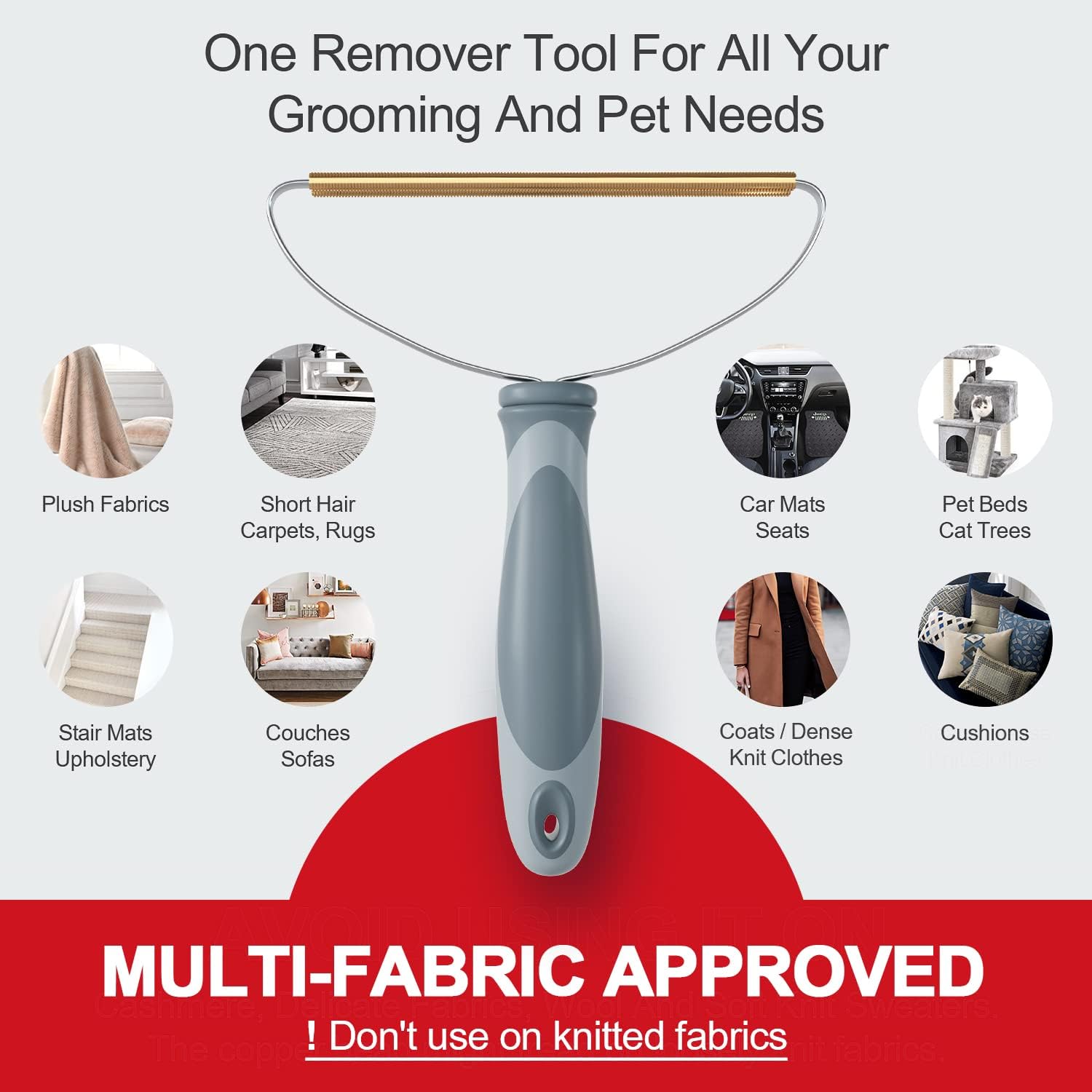HKM-6473405 Portable Pet Hair Remover Tool for Effective Fur and Lint Removal on Furniture, Carpets, and Upholstery