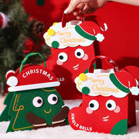 HKM-647379 Christmas Gift Felt Bag - Green and Red Cartoon Design Packaging