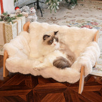 HKM-6475837 Wooden Cat Sofa with Removable Washable Cotton Cover for All-Season Comfort