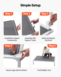 HKM-6476221 Elevated Dog Bed for Large Dogs - Portable Raised Dog Cot with Breathable Teslin Mesh and Aluminum Frame