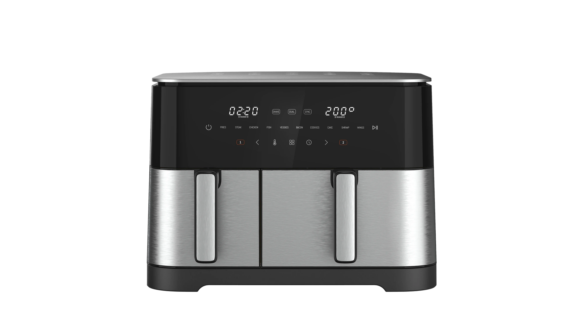 HKM-647827 10L Dual Core Air Fryer with Dual Heating Technology and Multiple Electronic Screens for Efficient Cooking