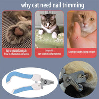 HKM-6479037 Ergonomic Cat Nail Clippers with Nail File for Cats, Dogs, and Rabbits - Safe and Easy Pet Nail Trimming