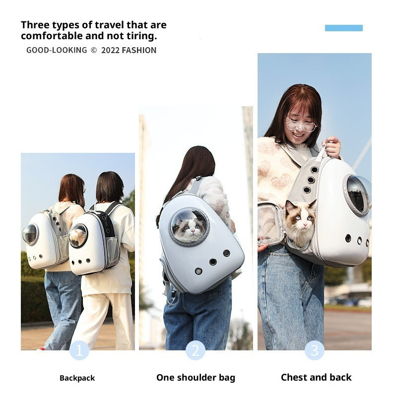 HKM-6479805 Large Capacity Portable Cat Backpack with Side Access, Acrylic Mesh for Pets up to 7.5kg