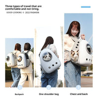HKM-6479805 Large Capacity Portable Cat Backpack with Side Access, Acrylic Mesh for Pets up to 7.5kg