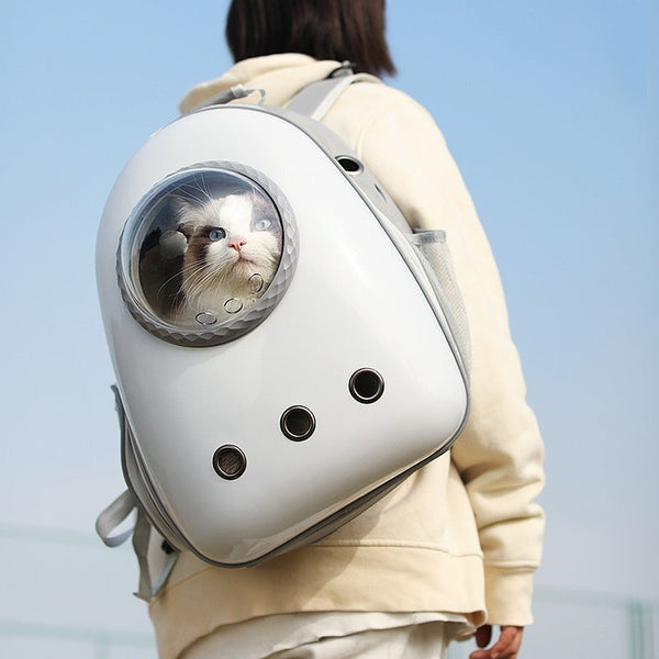 HKM-6479805 Large Capacity Portable Cat Backpack with Side Access, Acrylic Mesh for Pets up to 7.5kg