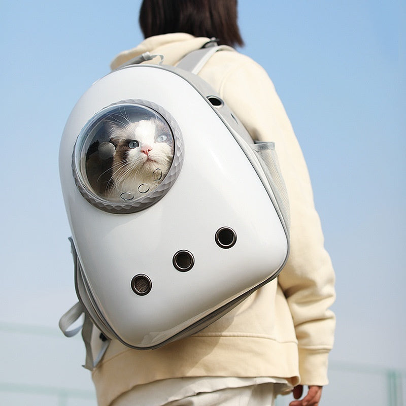 HKM-6479805 Large Capacity Portable Cat Backpack with Side Access, Acrylic Mesh for Pets up to 7.5kg