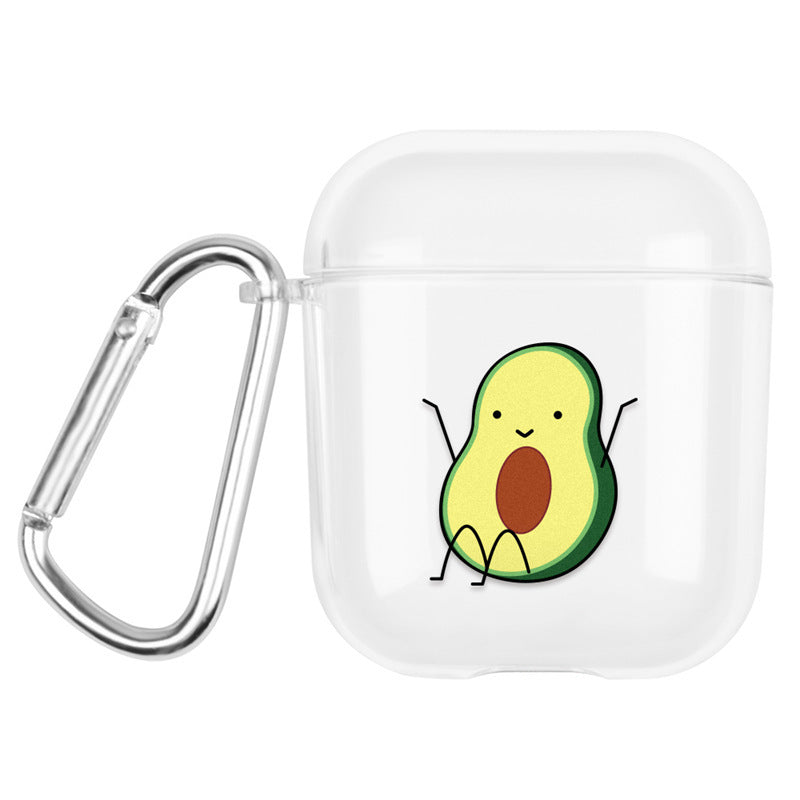 HKM-648147 Transparent Cartoon Hard Shell Case for Apple AirPods (1st & 2nd Gen) – Graffiti Pattern Designs
