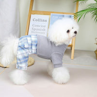 HKM-6482109 Wool Fabric Casual Dog Skirt and Pant Suit Set, Warm Pet Clothing