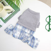 HKM-6482109 Wool Fabric Casual Dog Skirt and Pant Suit Set, Warm Pet Clothing