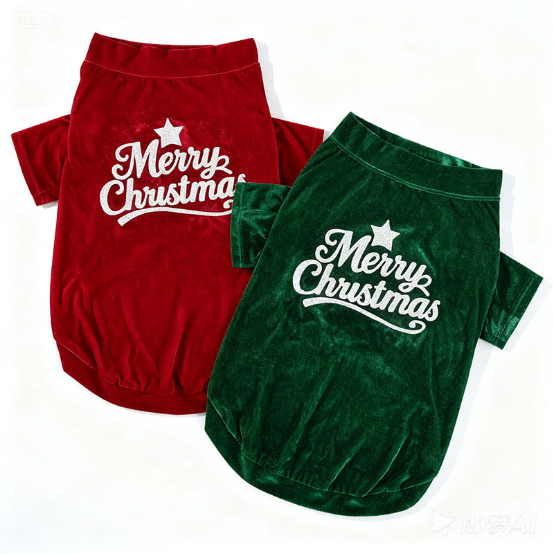 HKM-6483133 Stylish Red and Green Pet Clothing for Autumn and Winter in Sizes S to 6XL