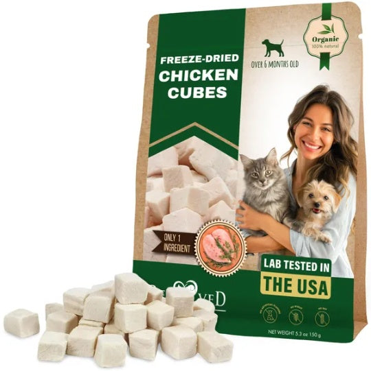 HKM-6483389 Freeze-Dried Cubes for Cats and Dogs, 5.3 oz (150 g) - Nutrient-Rich Pet Treats