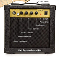 HKM-648403 10W Professional Guitar Amplifier - 110V Speaker Amplifier for Exceptional Sound Quality