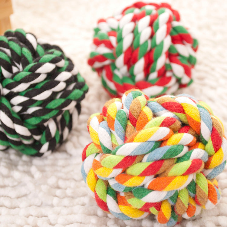 HKM-6484157 Colorful Cotton Rope Dog Chew Toy for Pet Dental Health