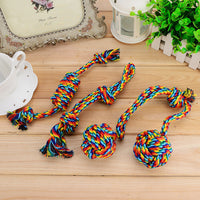 HKM-6484157 Colorful Cotton Rope Dog Chew Toy for Pet Dental Health