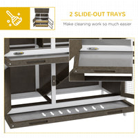 HKM-6486973 Dual-Level Rabbit Hutch with Waterproof Ramp and Outdoor Protection