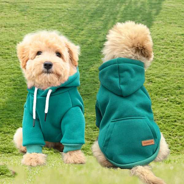 HKM-6488381 Cozy Cotton Hooded Sweater for Pets in Multiple Colors and Sizes