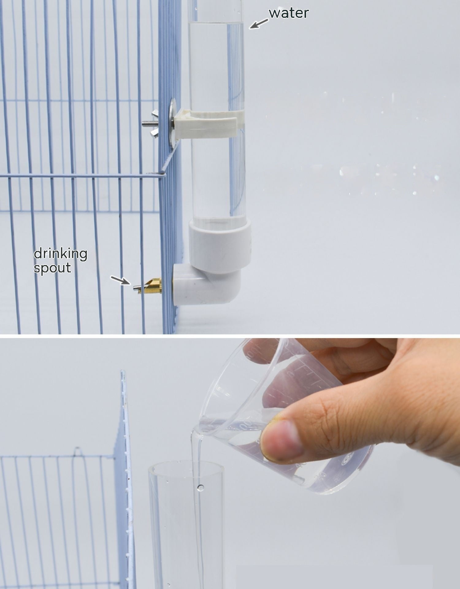HKM-6489149 Automatic Parrot Water Fountain Dispenser 130ml - Pet Hanging Drinking Bottle for Rabbits
