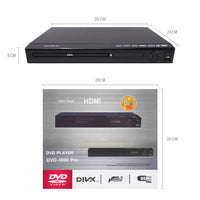 HKM-648915 Compact 10.1-Inch 1080P Mini DVD Player with Remote, AM/FM Radio, and Versatile Compatibility for Home Use