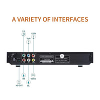HKM-648915 Compact 10.1-Inch 1080P Mini DVD Player with Remote, AM/FM Radio, and Versatile Compatibility for Home Use