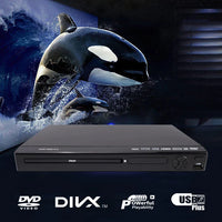 HKM-648915 Compact 10.1-Inch 1080P Mini DVD Player with Remote, AM/FM Radio, and Versatile Compatibility for Home Use