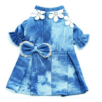 HKM-6490685 Stylish Thin Breathable Denim Pet Skirt for Female Pets