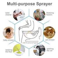 HKM-6490941 Handheld Bidet Sprayer Kit with Stainless Steel Hose for Cleaning and Pet Bathing