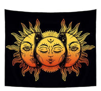 HKM-649107 Mandala Indian Style Decorative Tapestry Yoga Mat - Sun Print, 148X130cm for Bedroom or Office