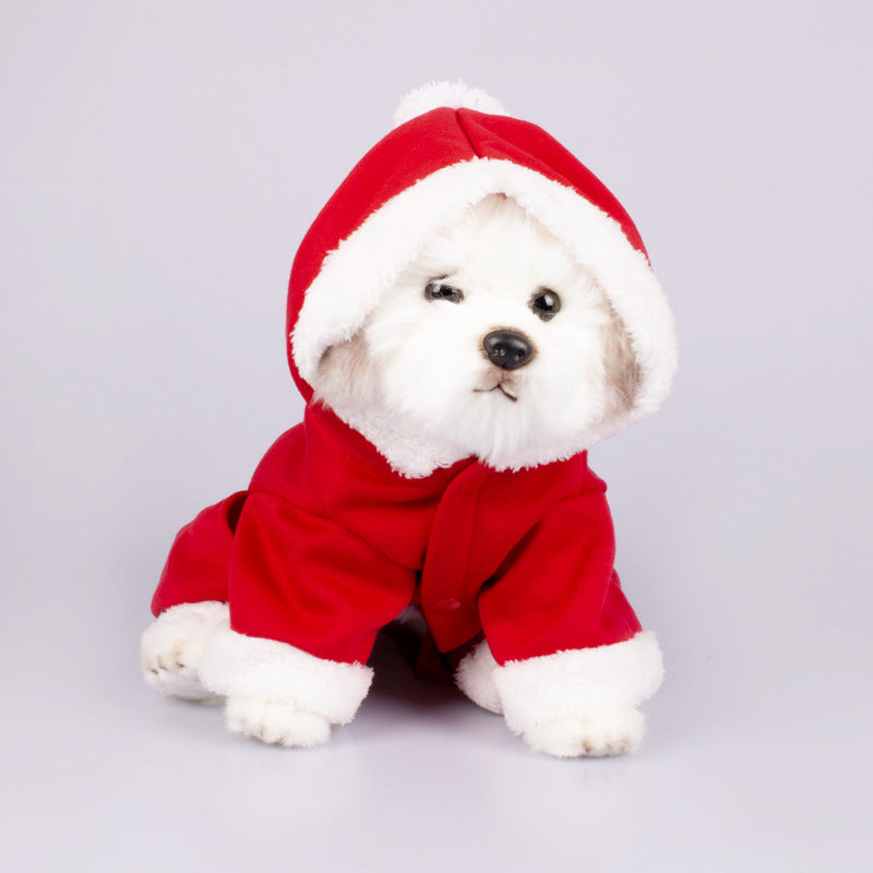 HKM-6491453 Santa Claus Inspired Dog Romper in Christmas Style for Small to XL Pets