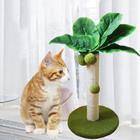 HKM-6492349 Emerald Green Cat Tree with Sisal Rope and Soft Fabric for Feline Play and Relaxation