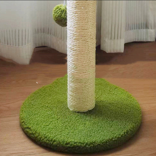 HKM-6492349 Emerald Green Cat Tree with Sisal Rope and Soft Fabric for Feline Play and Relaxation