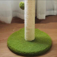 HKM-6492349 Emerald Green Cat Tree with Sisal Rope and Soft Fabric for Feline Play and Relaxation