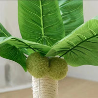 HKM-6492349 Emerald Green Cat Tree with Sisal Rope and Soft Fabric for Feline Play and Relaxation