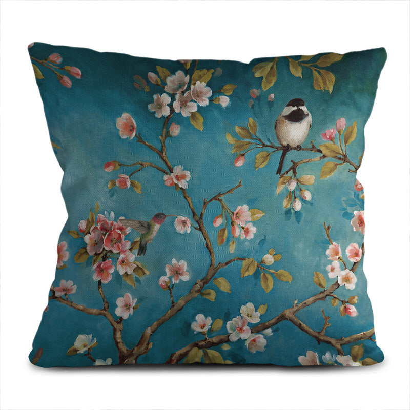 HKM-649235 Super Soft Square Pillowcase in Short Plush Linen Peach Skin - 45cm x 45cm for Sofa, Bed, and Car Use
