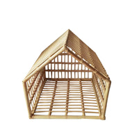 HKM-6492733 Cozy Rattan Cat and Small Dog Cave with Cotton Pad - 50cm Width