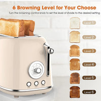 HKM-649299 Multifunctional Retro Electric Toaster 815W with Adjustable Settings