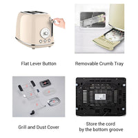 HKM-649299 Multifunctional Retro Electric Toaster 815W with Adjustable Settings