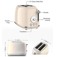 HKM-649299 Multifunctional Retro Electric Toaster 815W with Adjustable Settings