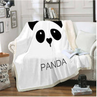 HKM-649363 Cozy Coral Fleece Panda Series Flannel Blanket