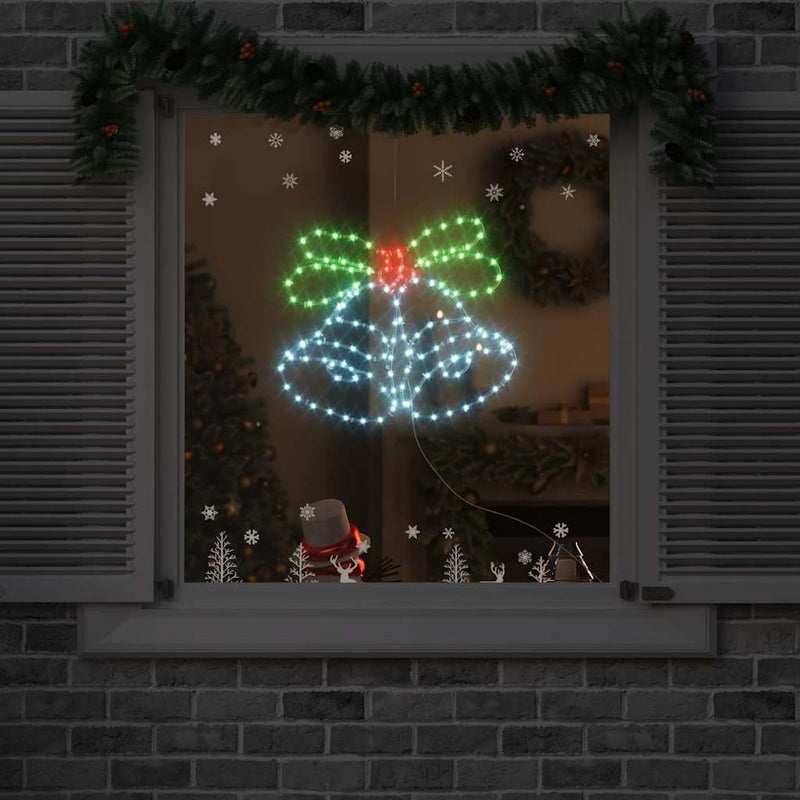 HKM-649363 Multicolor Illuminated Christmas Bell with 144 LEDs, 56 x 46 cm, PVC Decorative Holiday Accent