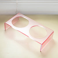 HKM-6495037 Acrylic Cat and Dog Bowl Rack with Anti-Tumble Design - Various Colors Available