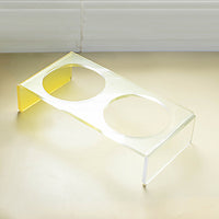 HKM-6495037 Acrylic Cat and Dog Bowl Rack with Anti-Tumble Design - Various Colors Available
