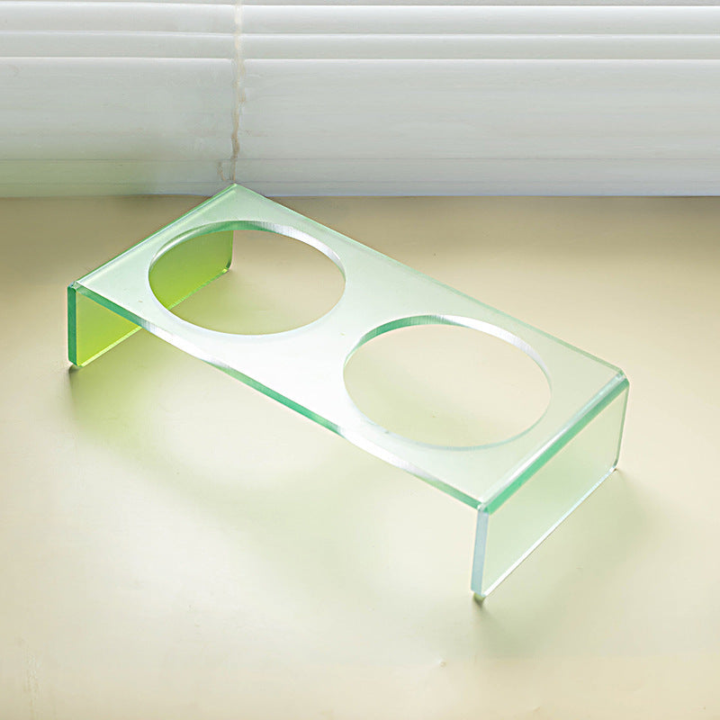 HKM-6495037 Acrylic Cat and Dog Bowl Rack with Anti-Tumble Design - Various Colors Available