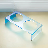 HKM-6495037 Acrylic Cat and Dog Bowl Rack with Anti-Tumble Design - Various Colors Available