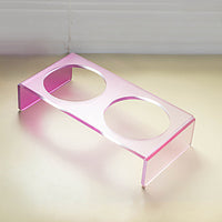 HKM-6495037 Acrylic Cat and Dog Bowl Rack with Anti-Tumble Design - Various Colors Available