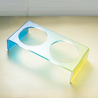 HKM-6495037 Acrylic Cat and Dog Bowl Rack with Anti-Tumble Design - Various Colors Available